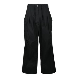 Alexander McQueen Cargo Wide Broek - Dames - Wijde Broeken - Zwart - M - Katoen - Broeken