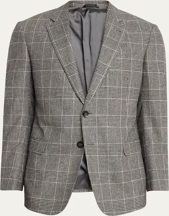 Giorgio Armani Mens Soft Glen Plaid Single-Breasted Sport Coat