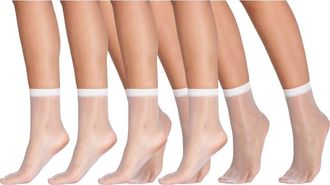 Lechery 4 Pairs of Glossy Sheer Socks in White at Nordstrom