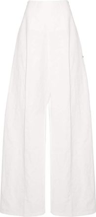 Sportmax high-waisted palazzo pants - women - Linen/Flax/Cotton - 40 - White