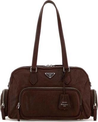 Prada Chocolate Leather Shoulder Bag