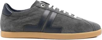 Lanvin Glen Leren Sneakers - Heren - Sneakers - Grijs - 43 EU - Leer - Schoenen