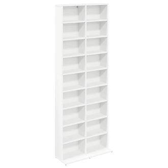 vidaXL Cabinet Para Cds Blanco 65 X 23,5 X 175 Cm Madera De Ingenier&iacute;a Vidaxl