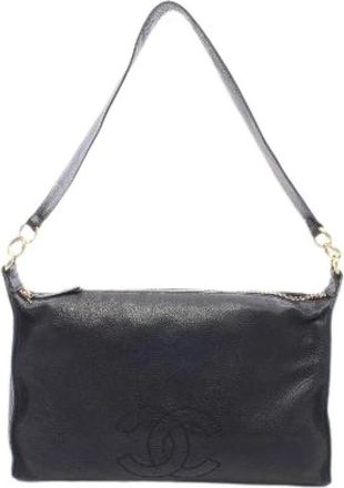 Chanel Pre-owned Leren Schoudertas - Dames - Vintage Schoudertas - Zwart - ONE Size - Leer - Vintage