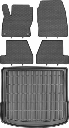 OEM Juego De Alfombrillas De Goma Para Coche Y Alfombrilla Para Maletero Para Ford Focus Iii Estate (2011-2018)