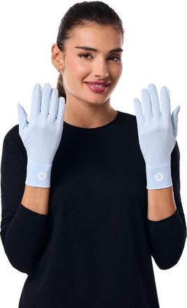 Coolibar Fuji Convertible Fingertip UV Sun Gloves, UPF 50+ Sun Protection in Skyride at Nordstrom, Size Large