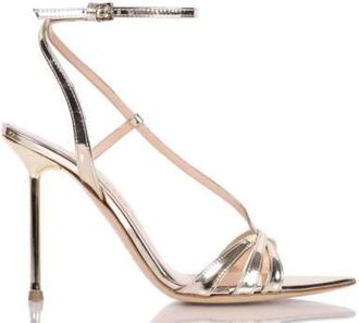 Ninalilou High Heel Sandal - Dames - Sandalen met hakken - Grijs - 37 EU - Leer - Schoenen