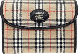 Burberry Pre-owned Wallets, male, Beige, Size: ONE SIZE Pre-owned Canvas Pouch