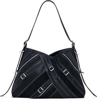 Desigual Belted Zip Faux Leather Shoulder Bag in Black at Nordstrom