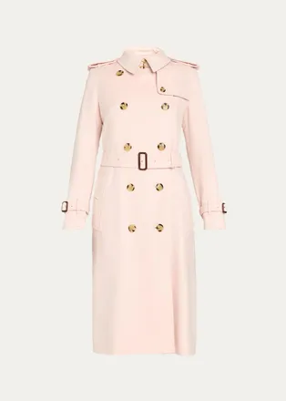 Burberry Kensington Double-Breasted Trench Coat in Brushed Cashmere