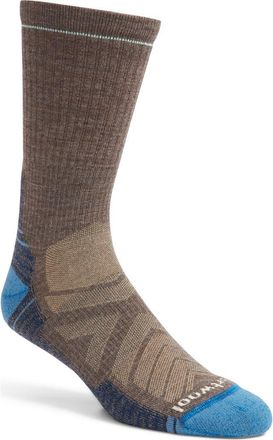 Smartwool Hike Light Cushioning Merino Wool Blend Crew Socks in Taupe-Laguna Blue at Nordstrom, Size X-Large