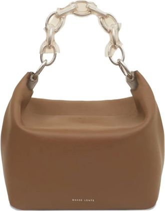 Danse Lente Borsa a spalla Ela in pelle con catena - Marrone