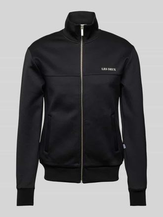 Les Deux Sweatjacke mit Label-Print Modell Ballier in Black, Größe XXL