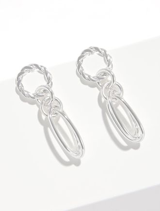 Talbots Porter Chain Earrings - Shiny Silver - 001 Talbots