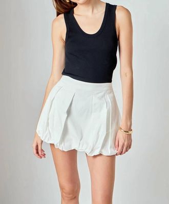 endless rose Claire Bubble Hem Skort In White