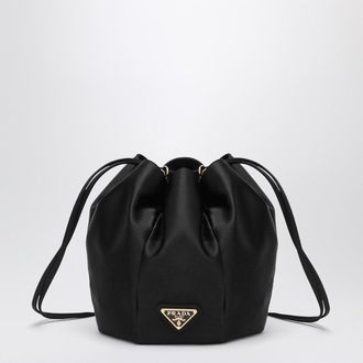 Prada Mini black satin bucket bag