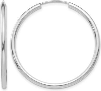 Diamond2Deal 10k Gold 2mm Round Endless Hoop Earrings