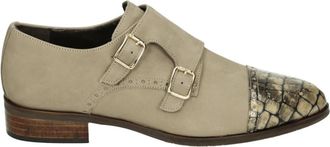 Pertini Beige Lage Hak Leren Schoenen - Dames - Loafers - Beige - 38 EU - Leer - Schoenen