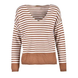 Ebarrito maglia - Dames - V-hals truien - Bruin - ONE Size - Wol - Truien & Vesten