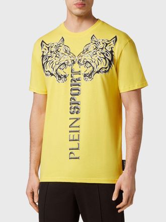 Plein Sport T-shirt in cotone con stampa grafica e logo a contrasto
