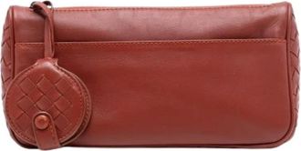 Bottega Veneta Pre-owned Leren Pouch - Dames - Vintage Clutch - Bruin - ONE Size - Leer - Vintage