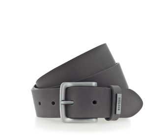 Mustang Lederg&uuml;rtel MUSTANG, Herren, Gr. 11,5, grau, Rindsleder, unifarben, G&uuml;rtel Lederg&uuml;rtel, Mit Metall-Logo auf der Schlaufe, 3,5 cm