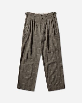 Kiko Kostadinov Men s Andras Formal Trousers Taupe Check