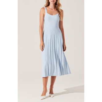 ASTR the Label Aylin Pleated Sweater Midi Dress in Blue at Nordstrom Rack, Size Large