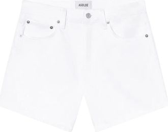 A Gold E Parker Long High-Rise Relaxed Denim Short - Dames - Denim shorts - Wit - W26 - Denim - Korte Broeken