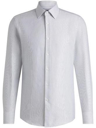 BOSS striped shirt - men - Cotton - 41 - White