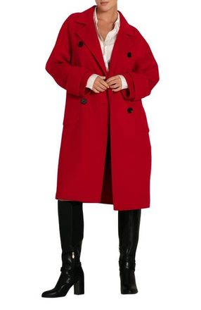 Belle & Bloom Rumour Has It Oversized Wool Blend Coat in Red at Nordstrom, Size X-Small Au