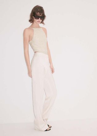 Mango Top maglia paillettes grezzo - Donna - S - MANGO