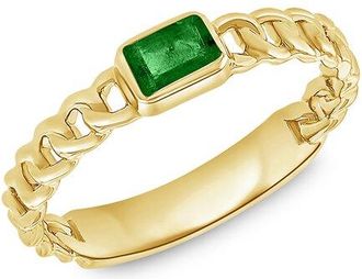 Sabrina Designs 14K 0.36 Ct. Tw. Emerald Curb Link Ring