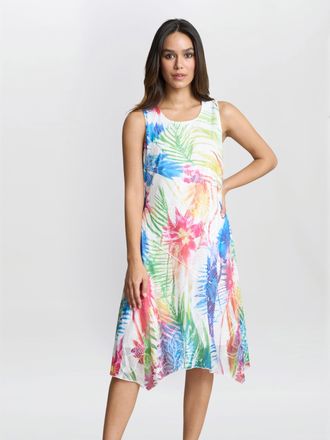 Gina Bacconi Womens Eliza Sleevelss Asymmetric Hem Dress - Multicolour - Size Large