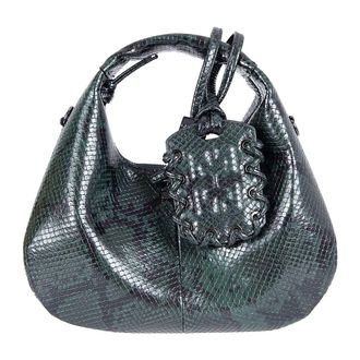Ganni Handbags, female, Green, Size: ONE SIZE Hobo Mini Snake