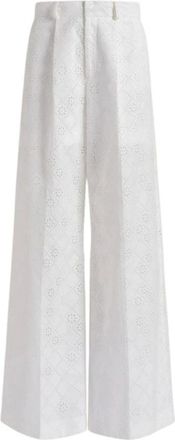 Alberta Ferretti High-waisted Guipure Trousers - female - Alberta Ferretti - Wide Trousers - White - XL - Trousers