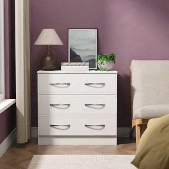 Welcome Furniture Alton Ready Assembled 3 Drawer Chest in White Matt - Welcome Furniture | TJ Hughes