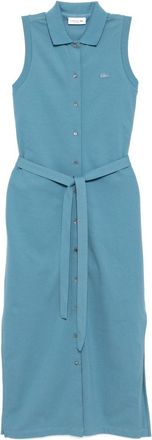 Lacoste Long Stretch Mini Piqué Polo dress - women - Elastane/Cotton - 44 - Blue