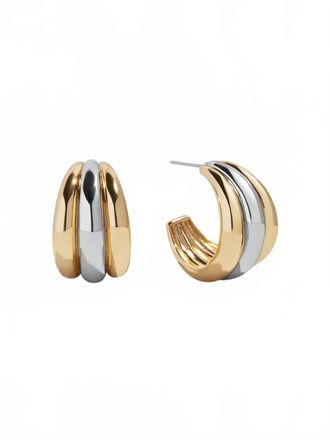 BaubleBar Womens Gina Hoop Earrings In Gold/silver
