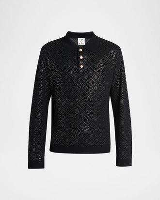 Casablanca Mens Hot Fix Monogram Long-Sleeve Shirt