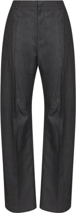 Maison Margiela Wijde Pantalon met Tailoring - Dames - Wijde Broeken - Grijs - 2XS - Katoen - Broeken