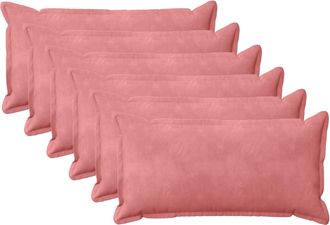 vidaXL Funda De Almohada 6 Pcs Houten Rosa 40 X 70 Cm Terciopelo Vidaxl