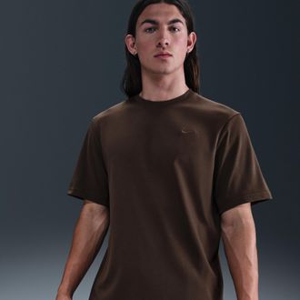 Nike Mens Primary Dri-FIT Short-Sleeve Versatile Top in Brown | DV9831-237