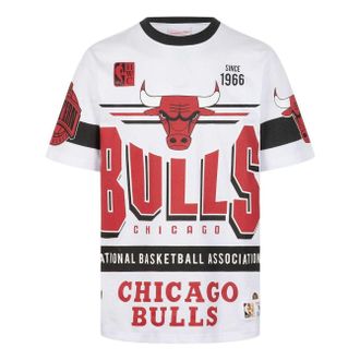 Mitchell & Ness NBA Origins Premium Vintage T-Shirt Chicago Bulls Team FC9265-CBUWHIT