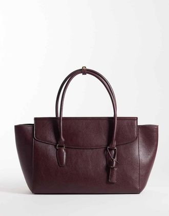 Mango borsa city in pelle sintetica bordeaux-Rosso