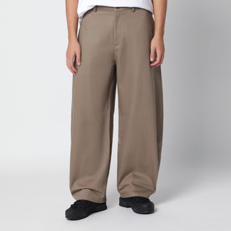 Ymc You Must Create Pantaloni loose color taupe in cotone