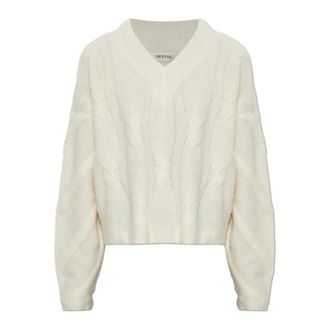 Gestuz Gzsida V-neck Trui - Dames - V-hals truien - Beige - L - Wol - Truien & Vesten