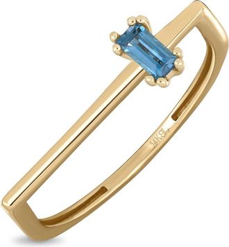 Bony Levy 14K Yellow Gold Baguette Cut Semiprecious Stone Stackable Ring at Nordstrom Rack, Size 6.5