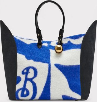 Burberry Womens Burberry Large Shield Tote Bag Blue White - Size: OS