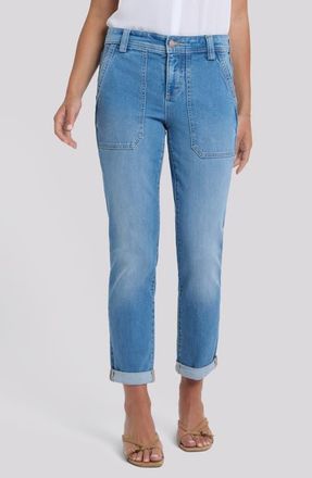 NYDJ Margot Utility Girlfriend Jeans in Vista Lakes at Nordstrom, Size 12